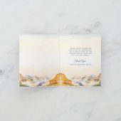 Waterverf Canyon Desert National Park bruiloft Bedankkaart (Binnen)