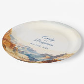 Waterverf Canyon Desert National Park bruiloft Papieren Bordje (Gekanteld)