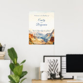 Waterverf Canyon Desert Wedding Welkomstbord Poster (Thuiskantoor)