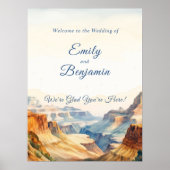 Waterverf Canyon Desert Wedding Welkomstbord Poster (Voorkant)