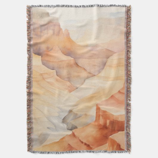 Waterverf Canyon Throw Blanket Deken (Voorkant Verticaal)