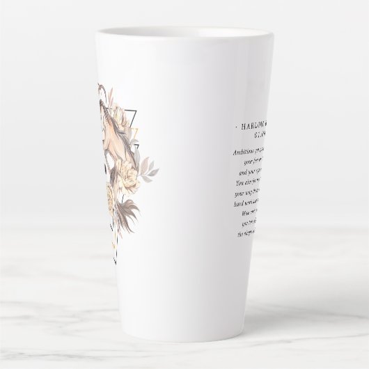 Waterverf Capricorn Astrology Zodiac | Monogram Latte Mok (Voorkant)