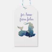 Waterverf Capricorn Sign Cadeaulabel (Achterkant)