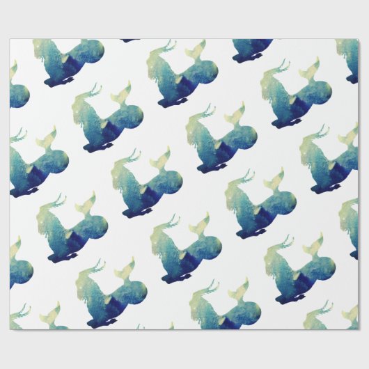 Waterverf Capricorn Sign Cadeaupapier (Vlak)