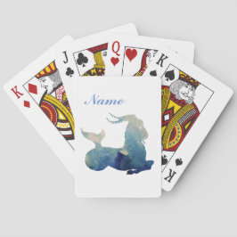 Waterverf Capricorn Sign Pokerkaarten