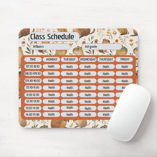 Waterverf Capybara Pattern 2024 Klasse Schema Muismat (Met muis)