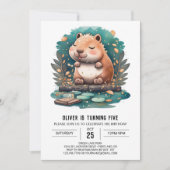 Waterverf Capybara Verjaardagsuitnodiging Kaart (Voorkant)