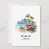 Waterverf Caraïben Bestemming Bruiloft Bedankkaart (Voorkant)
