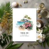 Waterverf Caraïben Bestemming Bruiloft Bedankkaart