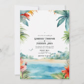 Waterverf Caraïben Bestemming Bruiloft Kaart (Voorkant)