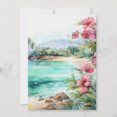 Waterverf Caraïben Bestemming Bruiloft Kaart (Achterkant)