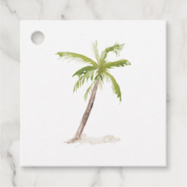 Waterverf Caraïbische eilandbestemming Bedankjes Labels