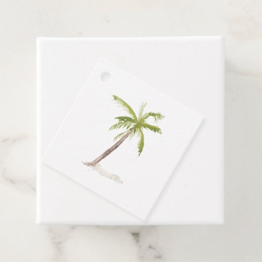 Waterverf Caraïbische eilandbestemming Bedankjes Labels (In situ)