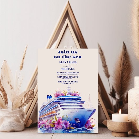 Waterverf Caribische kust schilderachtig bruiloft Kaart