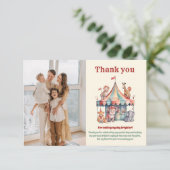 Waterverf Carnaval Baby shower Bedankkaart (Staand voorkant)