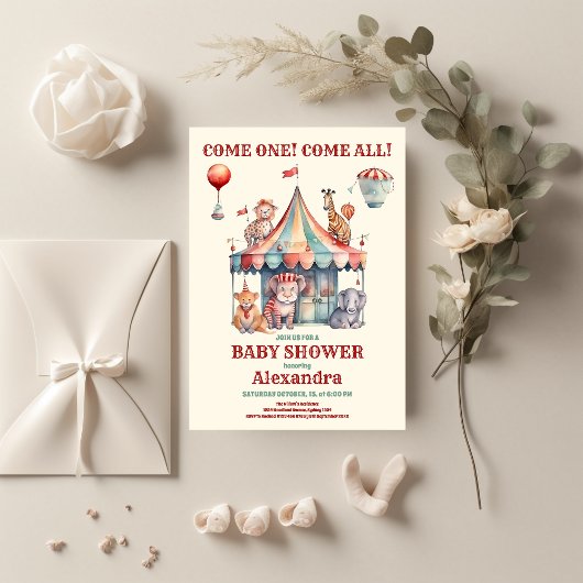Waterverf Carnaval Baby shower Invitation Kaart