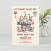 Waterverf Carnaval Baby shower Invitation Kaart (Staand voorkant)