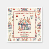 Waterverf Carnaval Baby shower Invitation Servet (Voorkant)