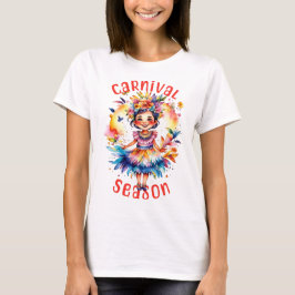 Waterverf carnaval seizoen meisje t-shirt