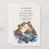 Waterverf Carraiboon Destination Wedding Invitati Kaart (Voorkant)