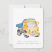 Waterverf Cars Boy Baby shower Kaart (Achterkant)