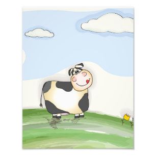 Waterverf Cartoon Foto Afdruk