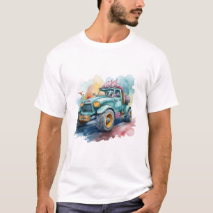 waterverf cartoon kunst met speed drive t-shirt