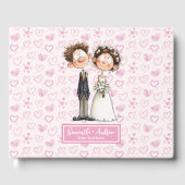 Waterverf Cartoon Passen getrouwd Gastboek Album Gastenboek (Voorkant)