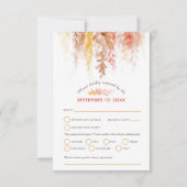 Waterverf cascade herfst bruin sinaasappel bruilof RSVP kaartje (Voorkant)