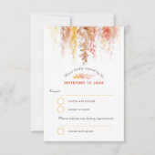 Waterverf cascade herfst bruin sinaasappel bruilof RSVP kaartje (Voorkant)