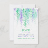 Waterverf cascaderende groene paarse huwelijks- RS Kaart (Voorkant)