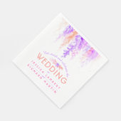 Waterverf cascading paarse oranje bruiloft servett servet (Hoek)