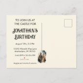 Waterverf Castle Artwork Birthday Uitnodiging Briefkaart (Achterkant)