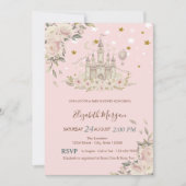 Waterverf Castle, Bloemen, Gouden Sterren Baby sho Kaart (Voorkant)