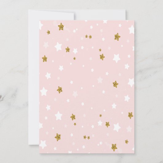 Waterverf Castle, Bloemen, Gouden Sterren Baby sho Kaart (Achterkant)