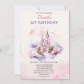 Waterverf Castle Clouds Sprookje Verjaardag Kaart (Voorkant)