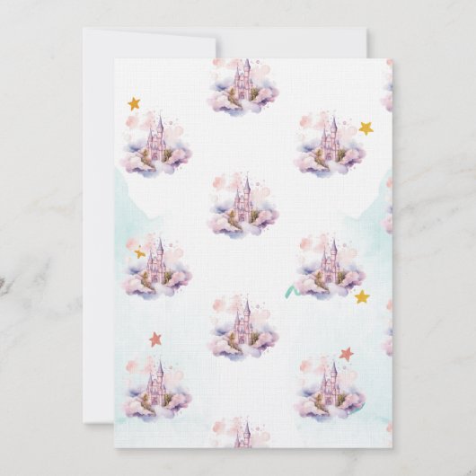 Waterverf Castle Clouds Sterren Verjaardag Kaart (Achterkant)