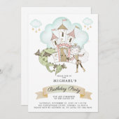 Waterverf Castle Prince Dragon Birthday Kaart (Voorkant / Achterkant)