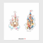 waterverf Castle Sticker (Vel)