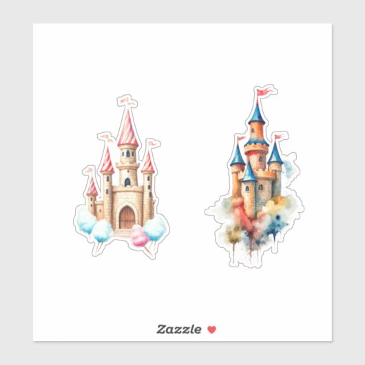 waterverf Castle Sticker (Vel)