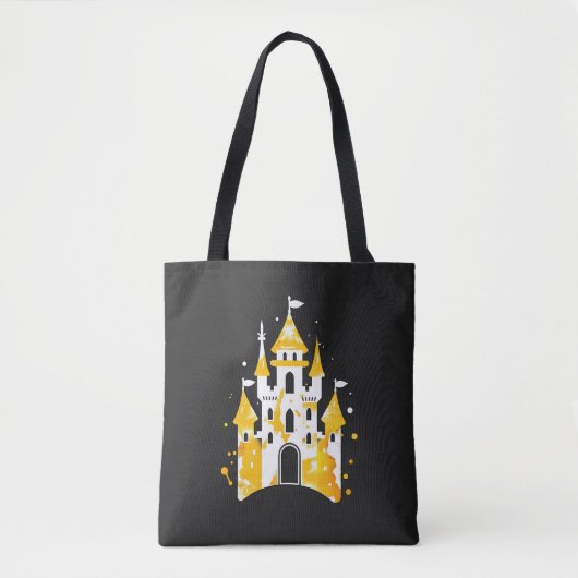 Waterverf Castle Tote Bag (Voorkant)