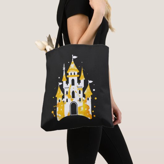 Waterverf Castle Tote Bag (Dichtbij)