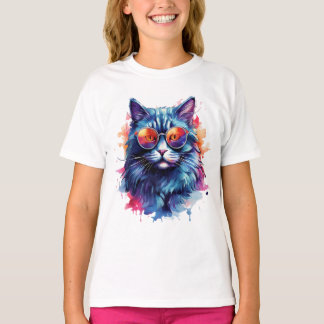 Waterverf Cat Art Print – Elegant Feline Design T-shirt