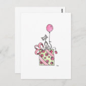 Waterverf Cat Birthday Cadeau Briefkaart (Voorkant / Achterkant)