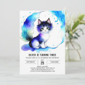 Waterverf Cat Bohemian Verjaardag Kaart (Staand voorkant)