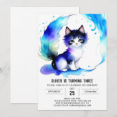 Waterverf Cat Bohemian Verjaardag Kaart (Voorkant / Achterkant)