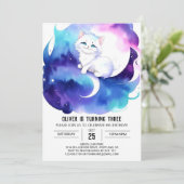 Waterverf Cat Chic Verjaardag Kaart (Staand voorkant)