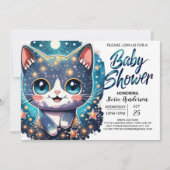 Waterverf Cat Custom Boy Baby shower Kaart (Voorkant)