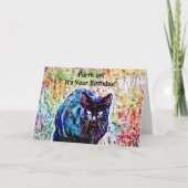 Waterverf Cat Funny Puns Birthday Kaart (Voorkant)