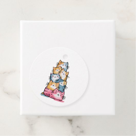 Waterverf Cat Gift Bedankjes Labels (In situ)